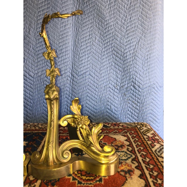 Metal Vintage Early 20th Century French Chenets - a Pair For Sale - Image 7 of 9