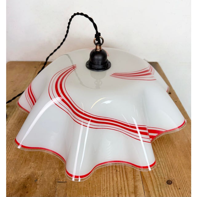 Vintage Glass Ceiling Light, 1970s For Sale - Image 11 of 18