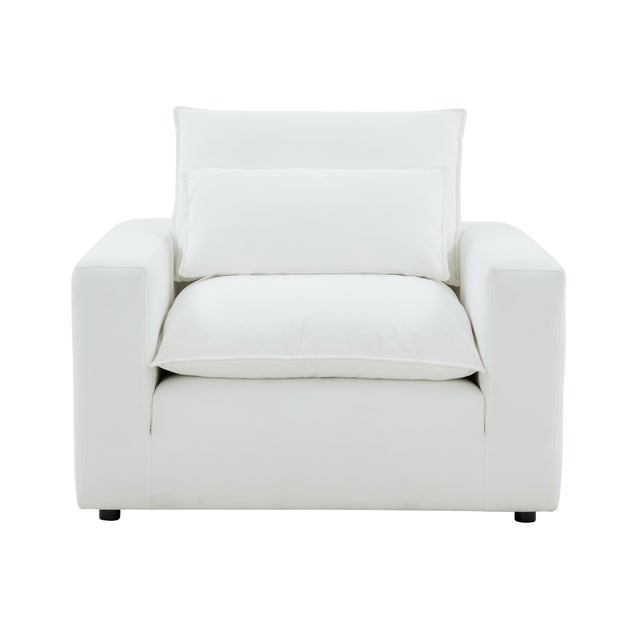 Boho Chic Cali Pearl Performance Fabric Arm Chair For Sale - Image 3 of 7