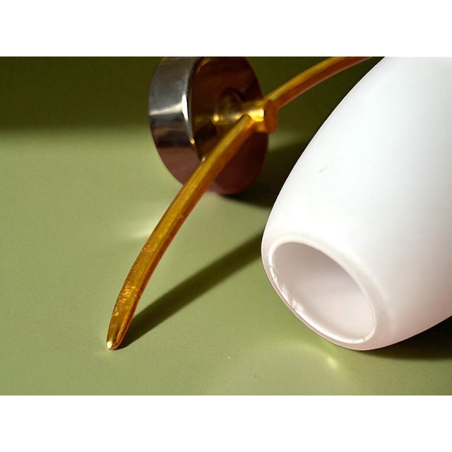 Vintage White Opaline Glass Wall Sconce, 1990s For Sale - Image 11 of 12