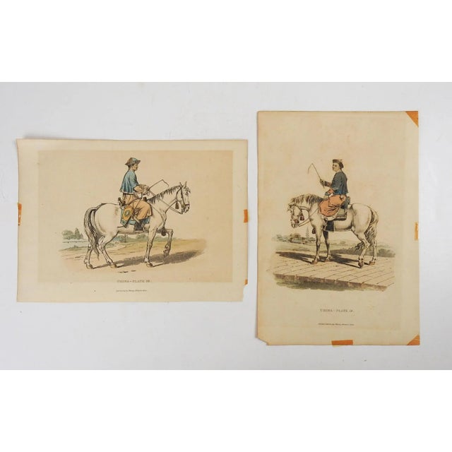Antique 1814 Book Plates Chinese Horsemen - a Pair For Sale - Image 4 of 4