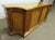 Large wood sideboard with parquet top and burled wood insets on the cabinet doors. Canted corner cabinets on both sides....
