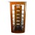 2000s Bdi Modern Cherry Wood & Tempered Glass Media Console and Audio Tower Set - 2 Pieces For Sale