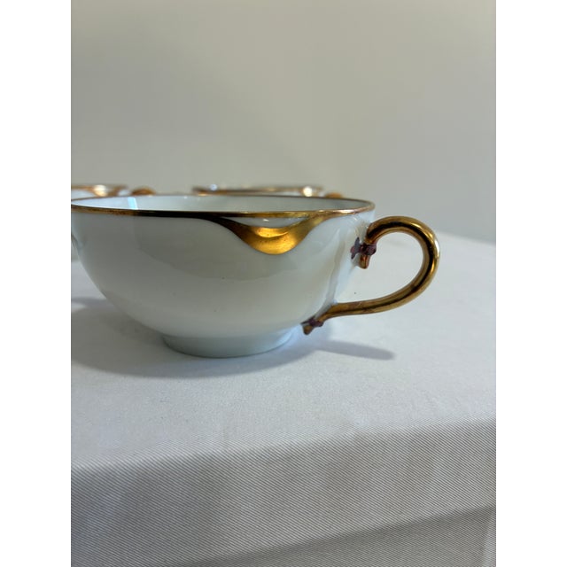 Antique Haviland & Co. Limoges Double Handle Bouillon Cups, Set of 4 For Sale - Image 10 of 12