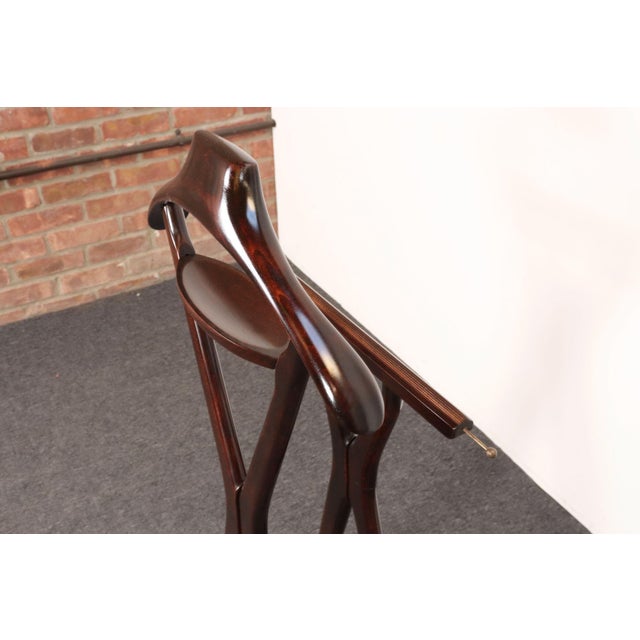 Italian Modern Fratelli Reguitti Sculptural Stained Mahogany X-Form Valet For Sale - Image 16 of 16