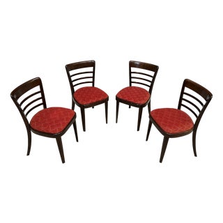 Art Deco Dining Chairs from Ton, Former Czechoslovakia, 1930s, Set of 4 For Sale
