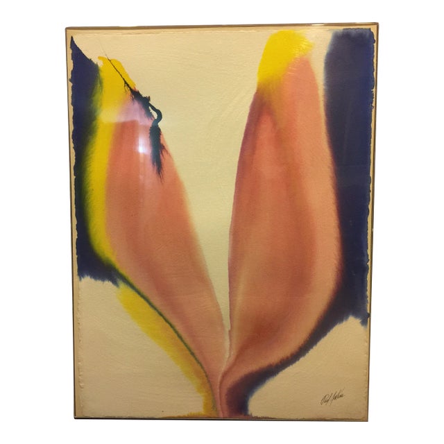 Paul Jenkins "Phenomena Egyptian Vase" Still Life Original Watercolor Painting 1975 For Sale