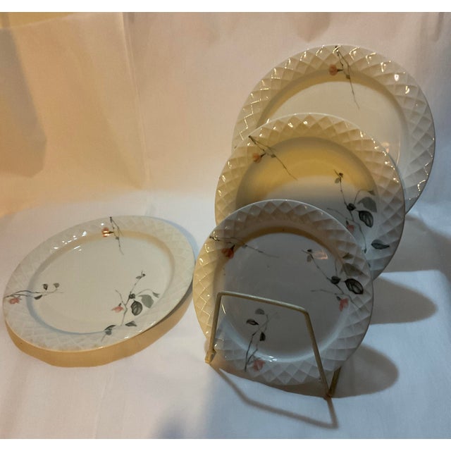 New 1980s 75 Pieces European Dinner Set Diamond Shape Rim For Sale - Image 9 of 12