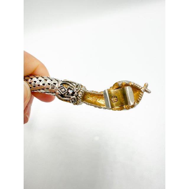 Vintage Sculptural Snake Mesh Necklace attributed to Dl Auld Co. / Whiting & Davis, 1970s For Sale - Image 6 of 16