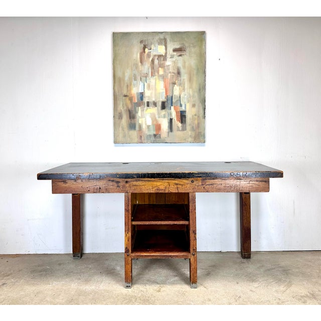 Early 20th Century Oak School Laboratory Table / Worktable / Desk ...