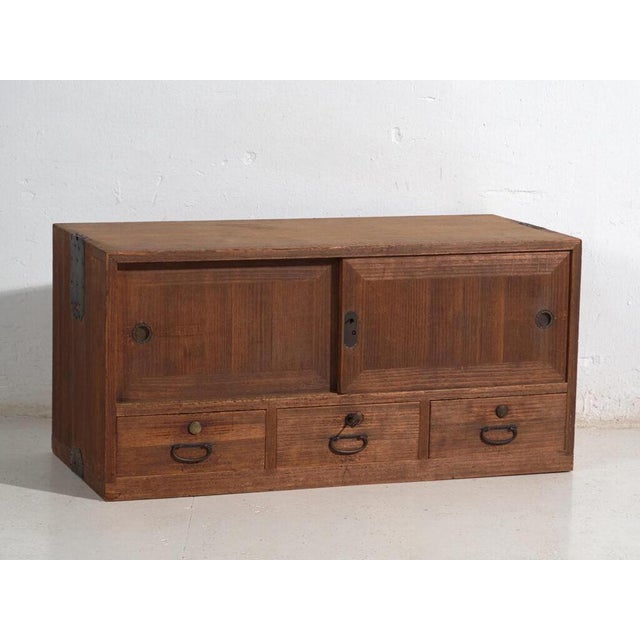Low Antique Japanese Tansu Cabinet For Sale - Image 13 of 13