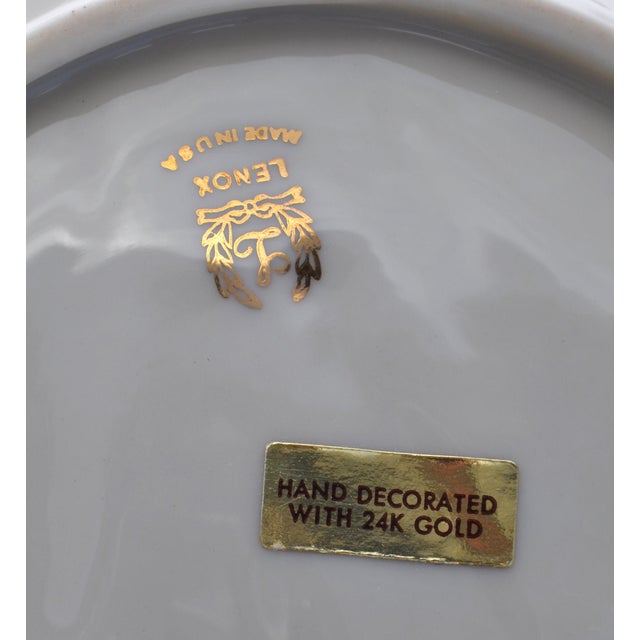 Vintage Lenox Aegean Collection Gold Trim Shell Chip & Dip Serving Dish For Sale - Image 11 of 12
