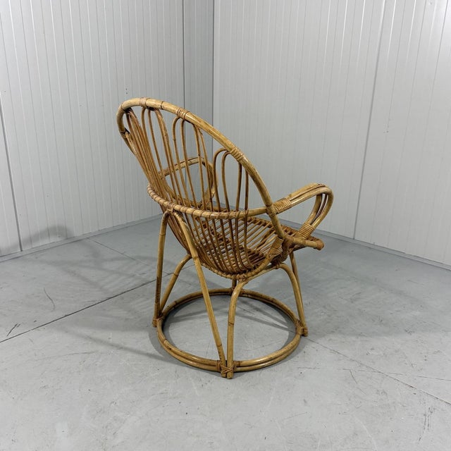 Rattan Chair by Rohé Noordwolde, Netherlands, 1960s For Sale - Image 9 of 14