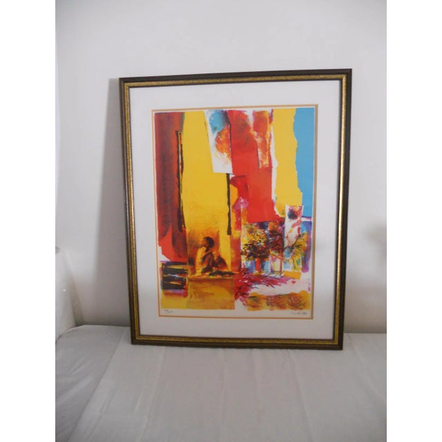This is a limited edition 1972 signed original color lithograph titled "Yellow Wall". Signed and numbered 49/125 by artist...