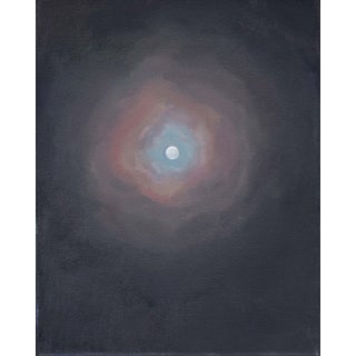 Original Painting Full Moon, "Worm Moon" by Michelle Farro For Sale