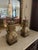 Vintage Brass Urn Table Lamps With Elaborate Asian-Inspired Relief - Pair For Sale - Image 4 of 11