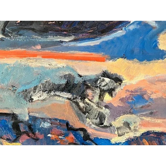 Jean Krille, Landscape 154, Oil on Masonite, 1989 For Sale - Image 7 of 11