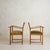 1950s French Oak Armchair with Olive Green Velvet Upholstery, 1950s - 2 Available For Sale - Image 5 of 11