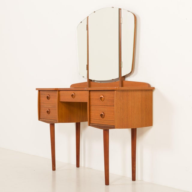 Wood Mid-Century Scandinavian Dressing Table in Teak, Norway, 1970s For Sale - Image 7 of 14