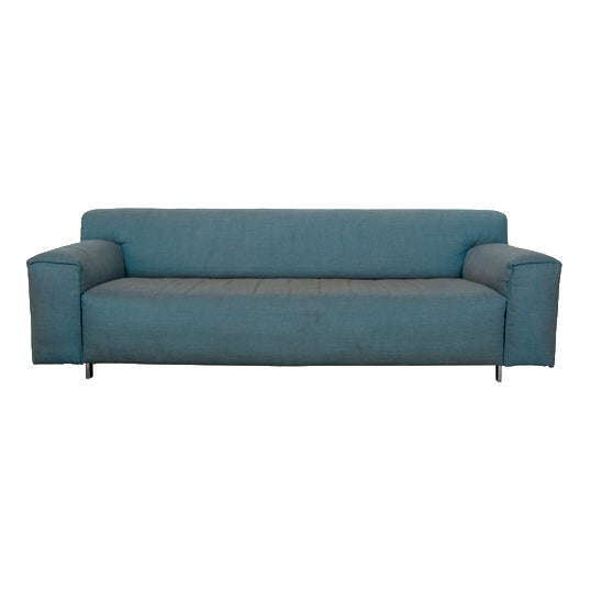 Grata 3-Seater Sofa in Petrol Blue Fabric from Rolf Benz For Sale