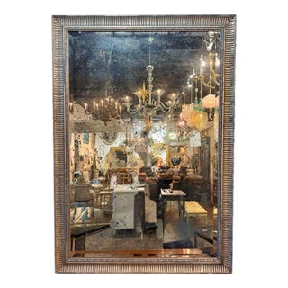 Jansen Design Distressed Eglomise’ Silver Leaf Mirrors For Sale