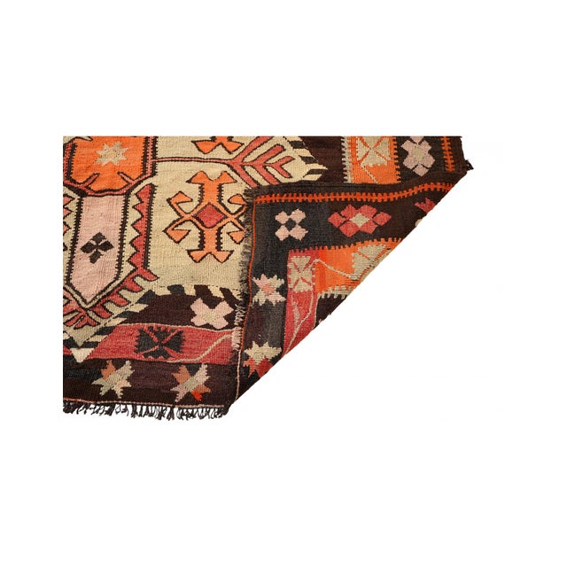 1970s Vintage Turkish Kars Kilim Rug - 5`3″ X 8`4″ For Sale - Image 5 of 6