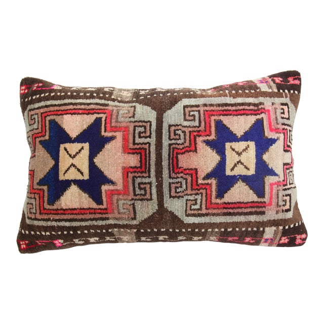 Handcrafted Vintage Tribal Rug Lumbar Cushion -18'' X 28'' For Sale