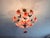 1980s 1980s Italian Pink Murano Style Glass Floral Chandelier – Hand-Painted Porcelain & Brass Ceiling Light For Sale - Image 5 of 18