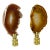 1970s Natural Afate Stone Slices Lamp Finials - a Pair For Sale