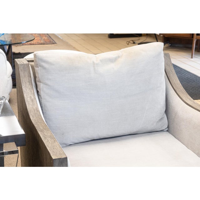 2010s Pair of Century Furniture Monarch Wood Wrapped Contemporary Modern Armchairs For Sale - Image 5 of 12