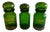 Belgian Cobalt Green Apothecary Jars, 1920s, Set of 3 For Sale
