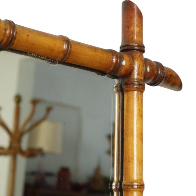 Antique French Faux Bamboo Mirror, 1890s For Sale - Image 12 of 14