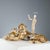 Hand-painted polychrome ceramic sculpture depicting a leopard with cub. Ronzan Manufacture, under the manufacturer's...
