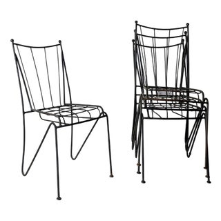 Modernist Italian Iron Garden Chairs, 1960s, Set of 4 For Sale