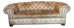 Antique English 19th Century Leather Chesterfield Sofa