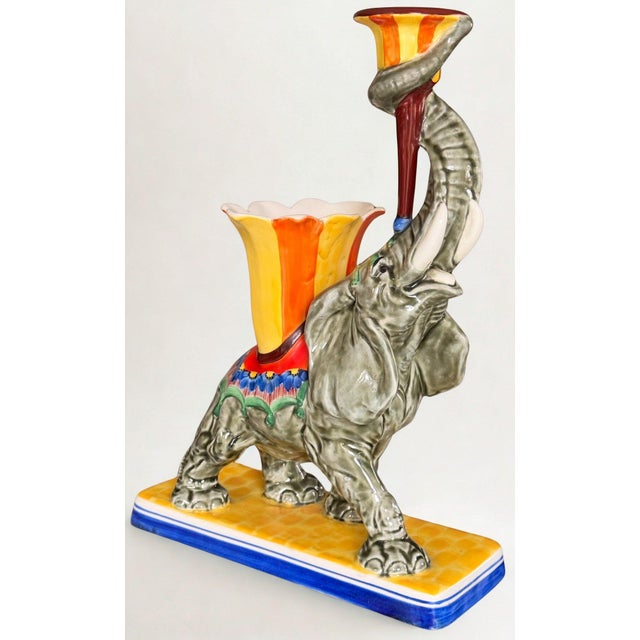 Vintage Ditmar Urbach Czechoslovakia Elephant Candle Vase Centerpiece For Sale - Image 16 of 16