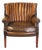 Art Deco Leather Channel-Back Club Chair, English, Ca. 1940 For Sale