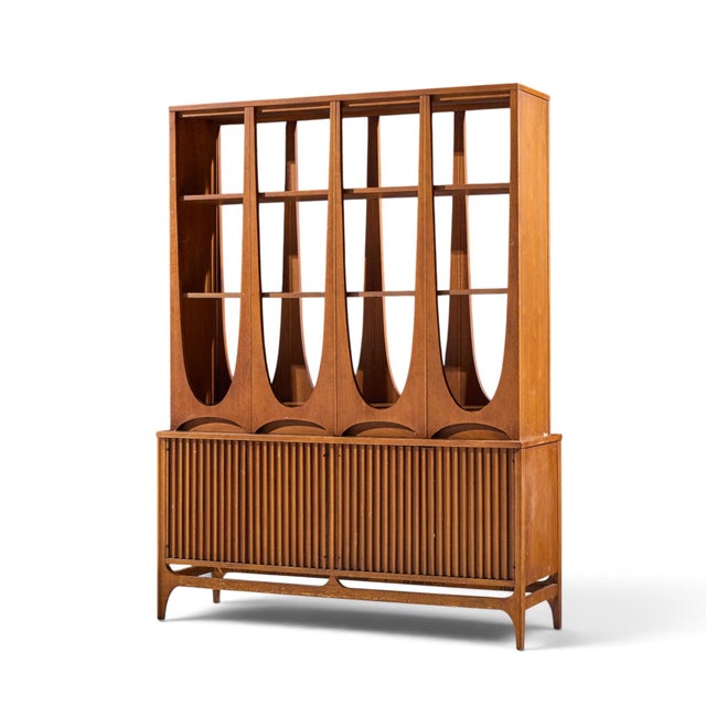Mid-Century Modern Broyhill Brasilia Mid Century Walnut Room Divider For Sale - Image 3 of 17