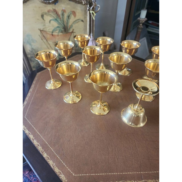 Twelve 24k Gold Plated Cordials For Sale - Image 10 of 12
