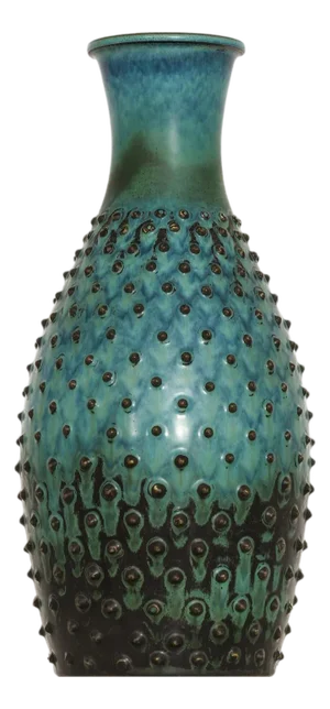 Ceramic Floor Vase in Stoneware and Turquoise Glaze attributed to Sven Wejsfelt, 1963
