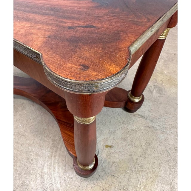 Wood 19th Century French Empire Style Mahogany and Brass Side Tables For Sale - Image 7 of 12