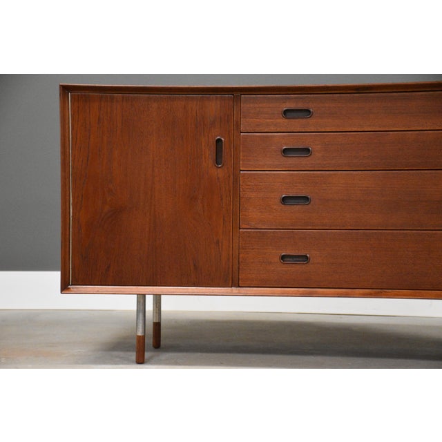 1960s Refinished Arne Vodder for Sibast 54” Teak Credenza For Sale - Image 9 of 11