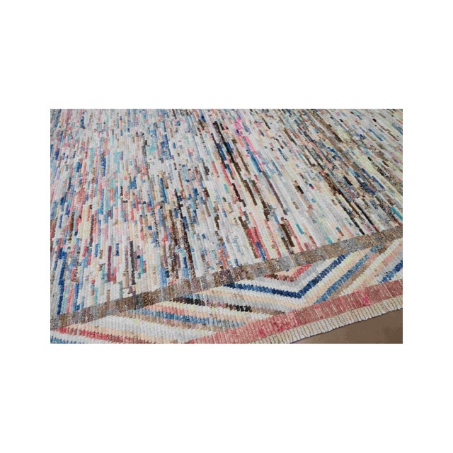 Textile Multicolor Modern Wool Rug For Sale - Image 7 of 8