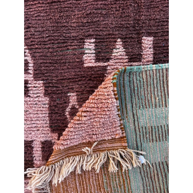 Brown Moroccan Rug in Pink and Brown Color For Sale - Image 8 of 8
