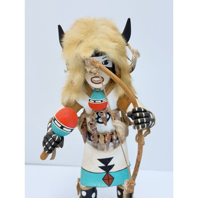 Vtge. Darlene John Navajo White Buffalo Kachina Doll, Ganado Arizona, 13" Tall For Sale In Raleigh - Image 6 of 10