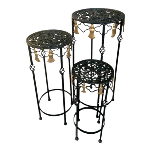 1960s Iron Plant Stands - Set of 3
