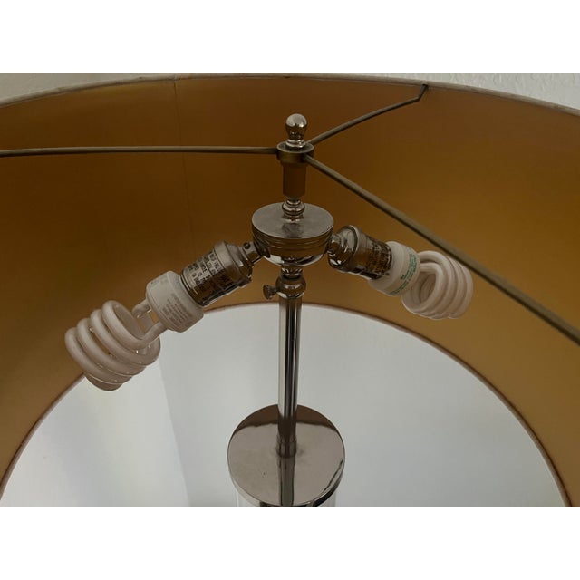 Metal Restoration Harware French Column Floor Lamp With Shade For Sale - Image 7 of 10
