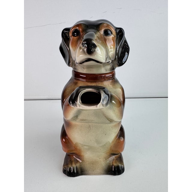 Rustic European 1930's Dachshund Pitcher For Sale - Image 3 of 12