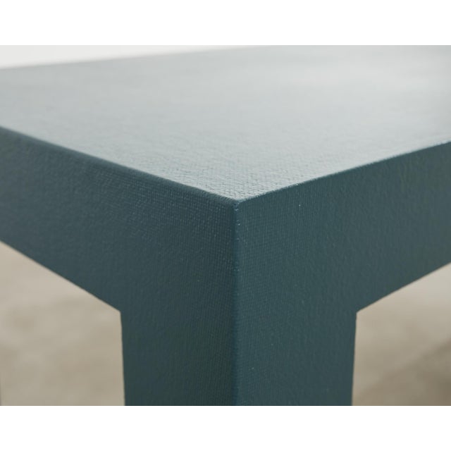 Monumental Lacquered Grasscloth Parsons Console Table 9 Ft. For Sale In Sacramento - Image 6 of 12