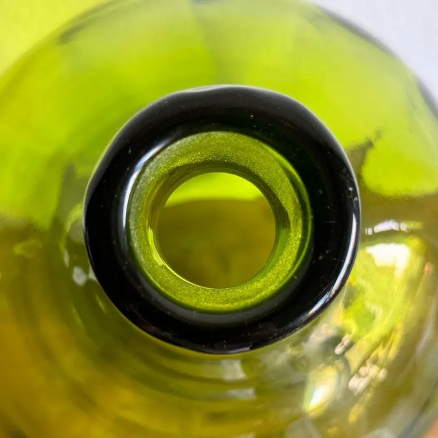 Vintage Hand Blown Green Glass Jug Chairish